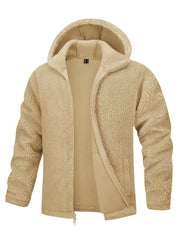 Hooded Fleece Jackets Thermal Warm Soft Fluffy Full Zip
