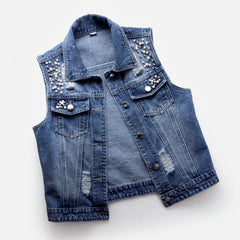 Denim Vests Sleeveless Jean Jackets