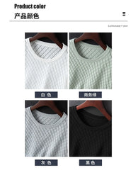 Men Knitwear 100% Cotton Sweater Pullover O-Neck