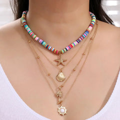 Boho Soft Pottery Starfish Necklace