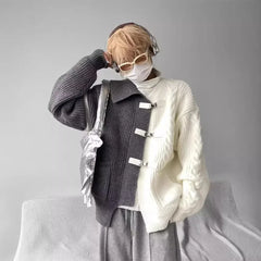 Sweater Men's Autumn Winter New Loose-Fit Warm Knitted Cardigan Jacket