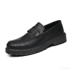 Versatile Leather Lazy loafers Comfort Non Slip Shoes