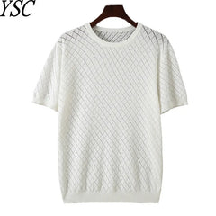 Men Knitwear 100% Cotton Sweater Pullover O-Neck