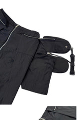 Niche Designer Model Removable Zipper Stitching Paratrooper Pants