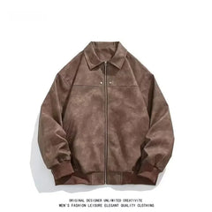 PU Leather Lapel Jacket American Style