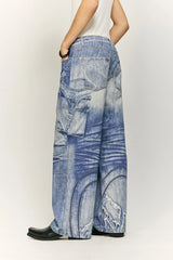 Retro Washed Worn Jeans  Straight Mopping Y2K Pants
