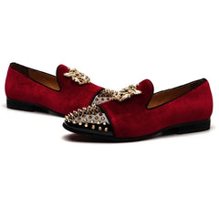 Spike Loafers Flat Footwear Studded Leather Shoes