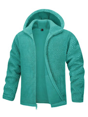 Hooded Fleece Jackets Thermal Warm Soft Fluffy Full Zip
