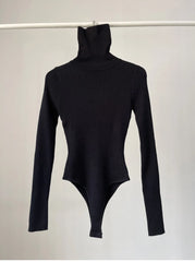 Cotton BTurtleneck Solid Knitwear Knitted Bodysuits