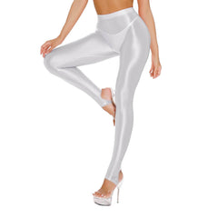 Glossy Tummy Control Sport Jogging Pants