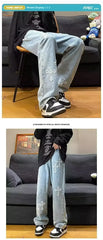 American Style Vintage Hip Hop Straight Leg Loose Denim Jean