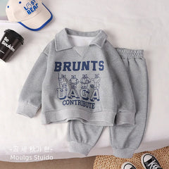 Polo Sweatshirt+Pants Sport Suits for Kids Boys Girls