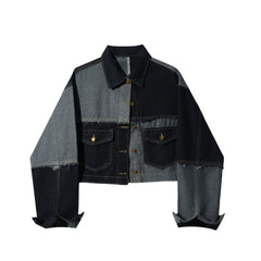 Block Denim Short Jacket
