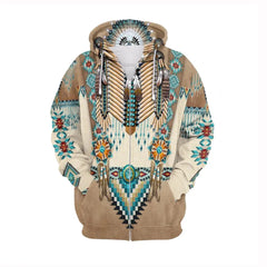 Bohemian  hooded coat Ethnic Style 3D Print