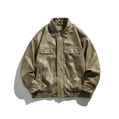 American Retro PU Leather Jacket