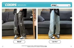 American Style Vintage Hip Hop Straight Leg Loose Denim Jean