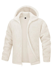 Hooded Fleece Jackets Thermal Warm Soft Fluffy Full Zip
