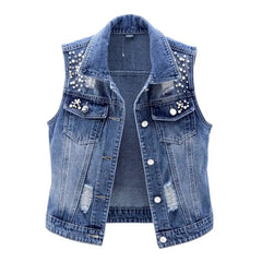 Denim Vests Sleeveless Jean Jackets