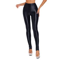 Glossy Tummy Control Sport Jogging Pants