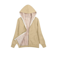 Hooded Plush Coat Fleece Hoodies Sweatshirt Long Sleeve Jacket