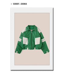 Patchwork Pu Leather Jacket Men with Many Zippers