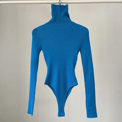 Cotton BTurtleneck Solid Knitwear Knitted Bodysuits