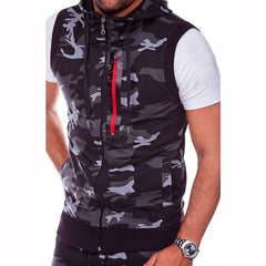 No Sleeve Retro Casual Knitted Pullover Men Wild Slim Knitting Sweaters