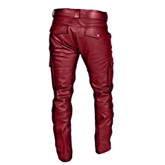 Leather Pants  With Cargo Pocket