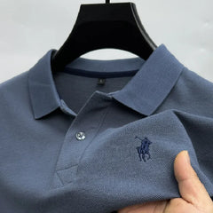 Embroidered Men's Pure Cotton Hot Polo Shirt