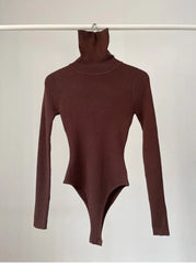 Cotton BTurtleneck Solid Knitwear Knitted Bodysuits