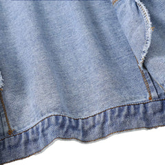 Denim Vest Sleeveless Jacket Turn-down Collar Cardigan Vest