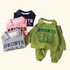 Polo Sweatshirt+Pants Sport Suits for Kids Boys Girls