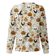 Long sleeve Cartoon print spa  Slim Fit top
