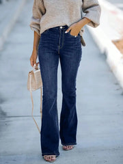 High-waist wide-leg slim-fit trumpet Denim trousers