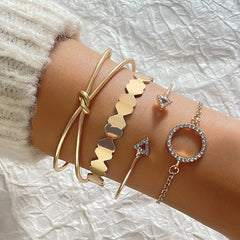 Snake Green Gemstone Metal Bracelet