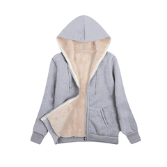 Hooded Plush Coat Fleece Hoodies Sweatshirt Long Sleeve Jacket
