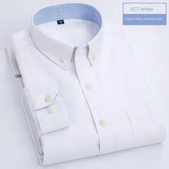 Oxford textile long sleeve slim fit shirt