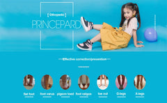Sneakers Kids Princepard Corrective Orthopedic Girl Boy Shoes with Arch Support to Prevent Tip Toe Walking, Non-Slip Soles
