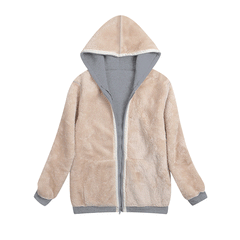 Hooded Plush Coat Fleece Hoodies Sweatshirt Long Sleeve Jacket