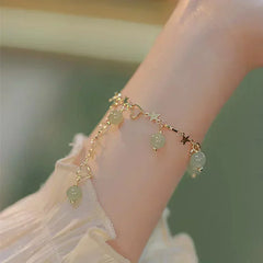 Snake Green Gemstone Metal Bracelet