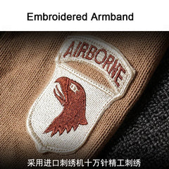 Military Sweater 100% Cotton Round Neck Tactical Knitted Pullover Vintage US Air Force Patch Casual Knitwear
