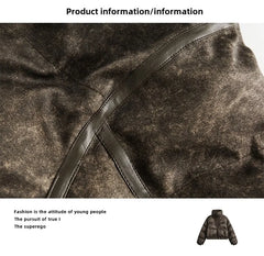 American PU Leather Distressed Cotton Jacket
