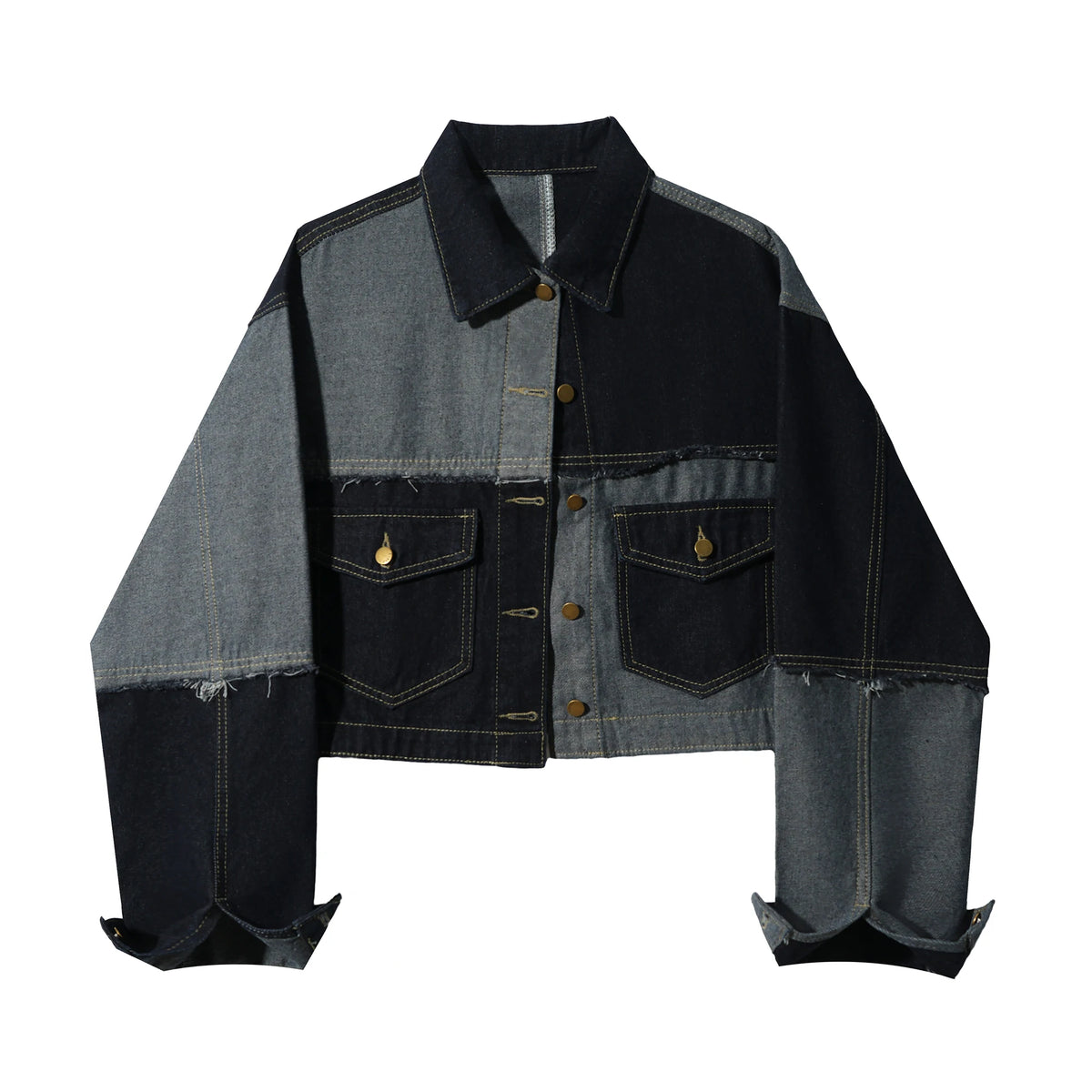 Block Denim Short Jacket