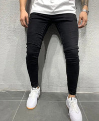 Cotton Stretchy Ripped Skinny Jeans Slim Fit Denim Pants