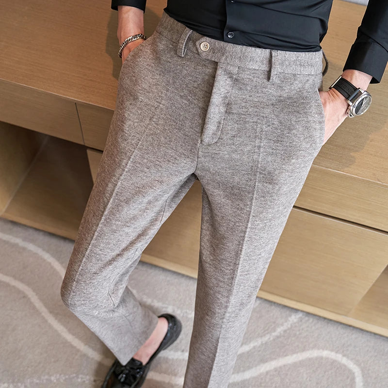 Woolen Pants Thick Trousers Slacks