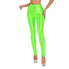 Glossy Tummy Control Sport Jogging Pants