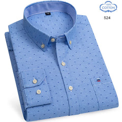 100% Pure Cotton Oxford Long Sleeve  Plaid Shirt