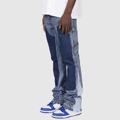 Washed Jeans Men Vintage Ankle Length Trousers Denims