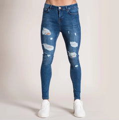 Cotton Stretchy Ripped Skinny Jeans Slim Fit Denim Pants