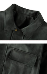American Dyed PU Leather Jacket